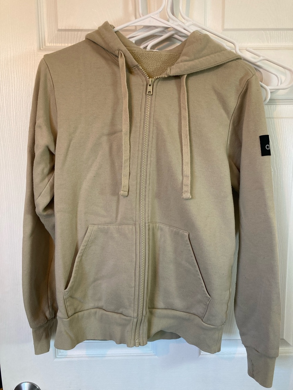 ALO Yoga Men's Zip-Up Hoodie in Light Tan
